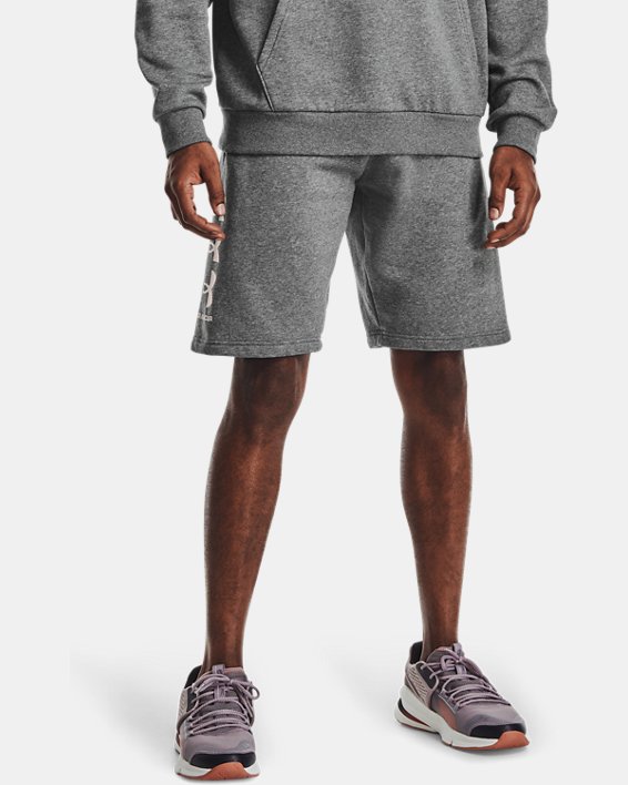 Men's UA Rival Fleece Multilogo Shorts, Gray, pdpMainDesktop image number 0